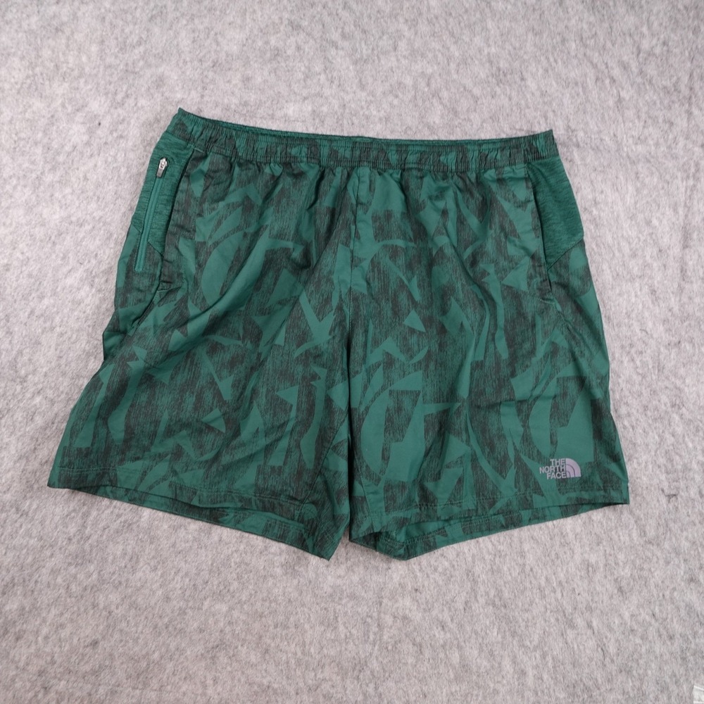 The North Face Shorts Men Large Green Geometric Athletic Ambition Linerless